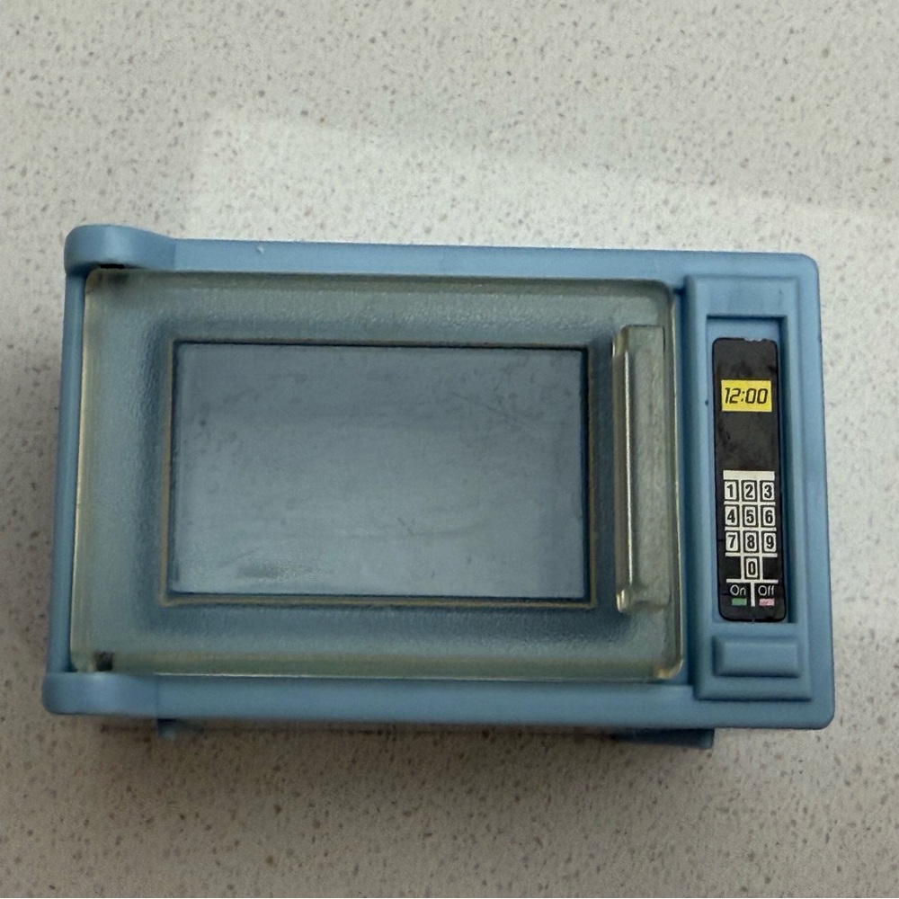 Vintage Playskool Dollhouse Blue Microwave 90s - Picture 9 of 14